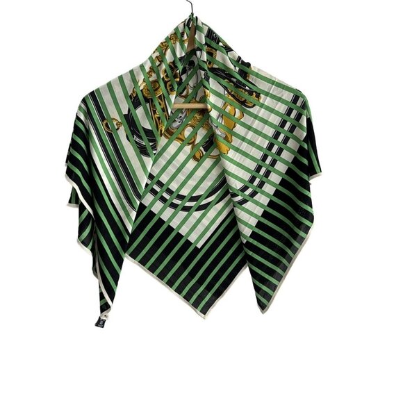 Auth HERMES Carre 90 - Cream Black Multi Scarf - Picture 1 of 4